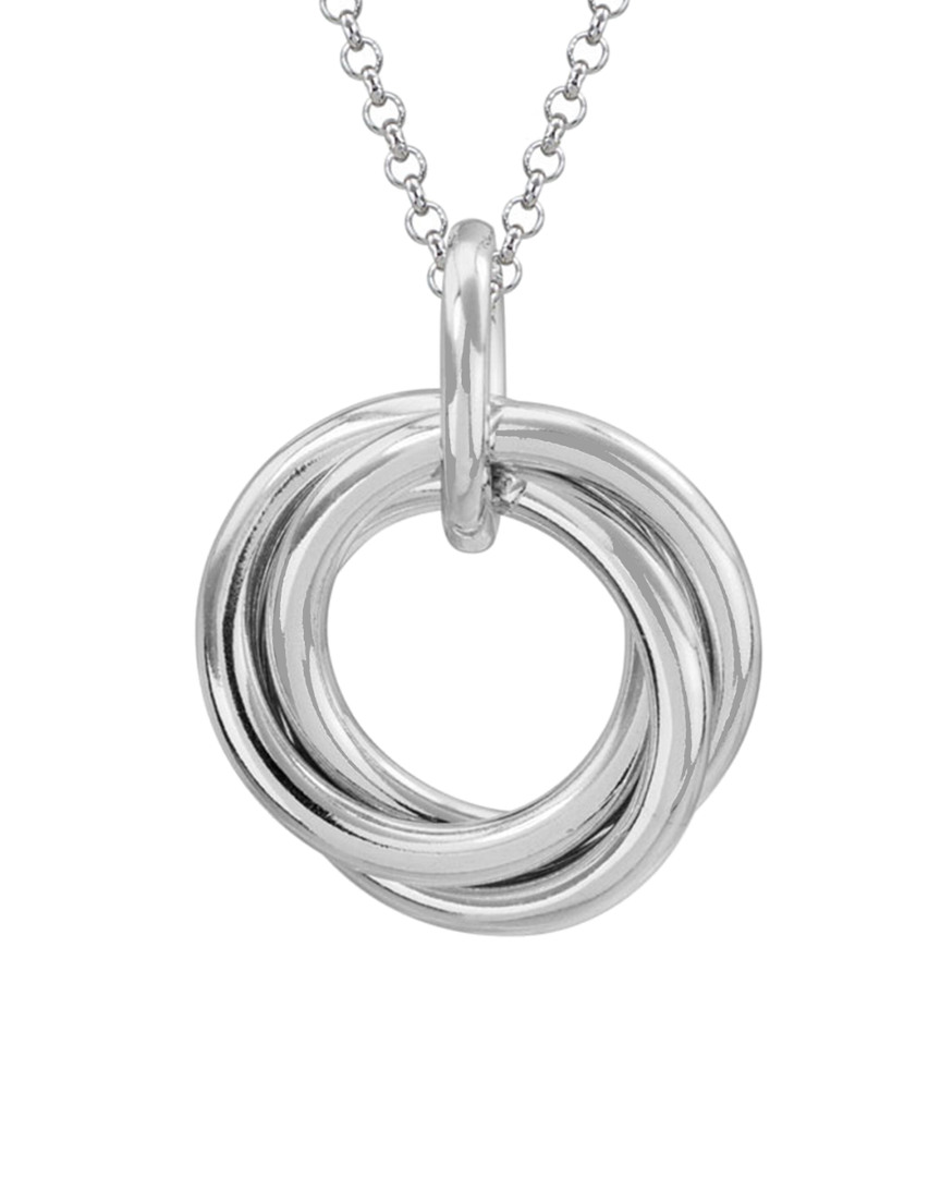 Italian Silver Loveknot Rings Necklace In Metallic