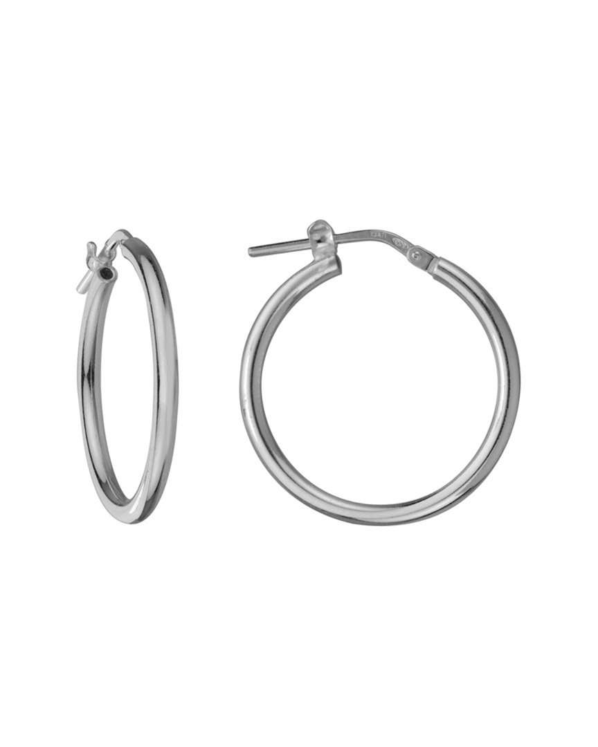 Italian Silver Round Tube Hoops