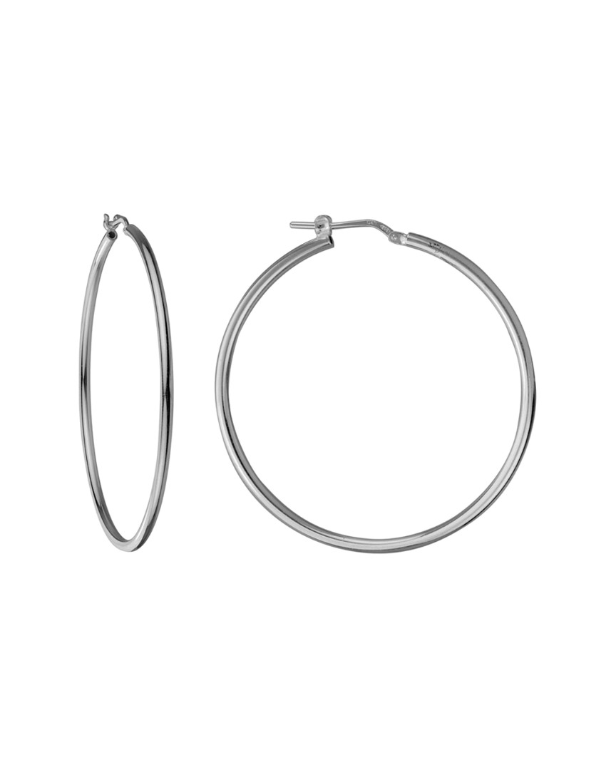 Italian Silver Round Tube Hoops