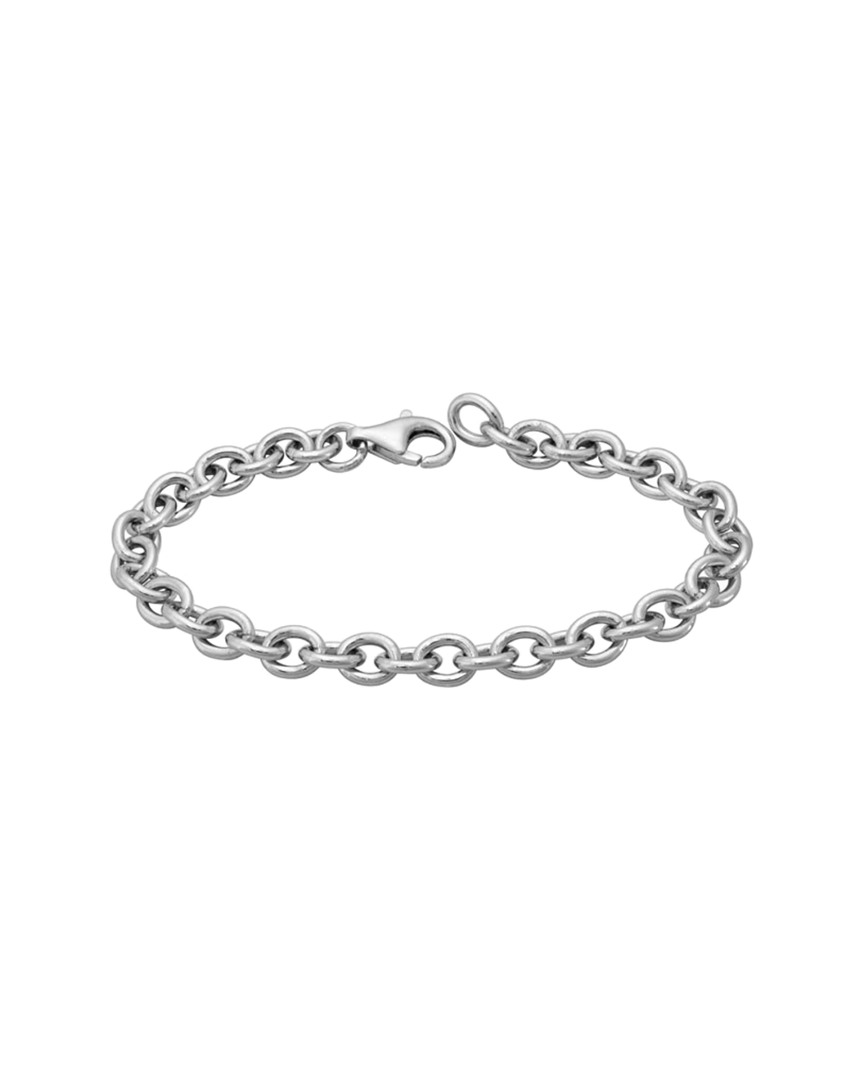 Italian Silver Oval Cable Links Bracelet