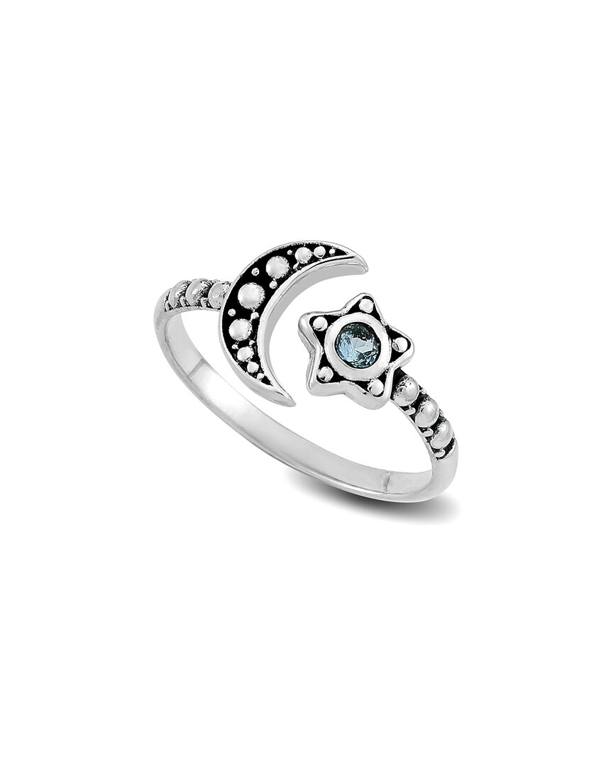 Samuel B. Silver 0.10 Ct. Tw. Blue Topaz Ring In Metallic