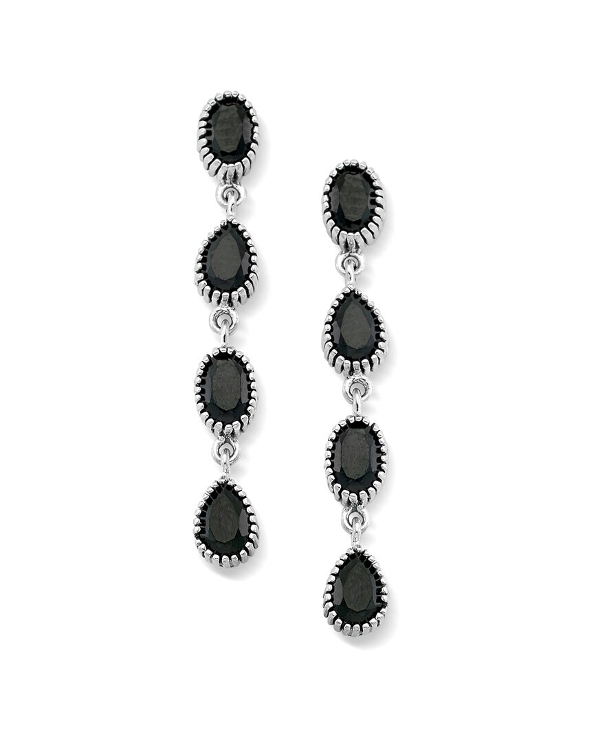 Samuel B. Silver 3.10 Ct. Tw. Black Spinel Earrings