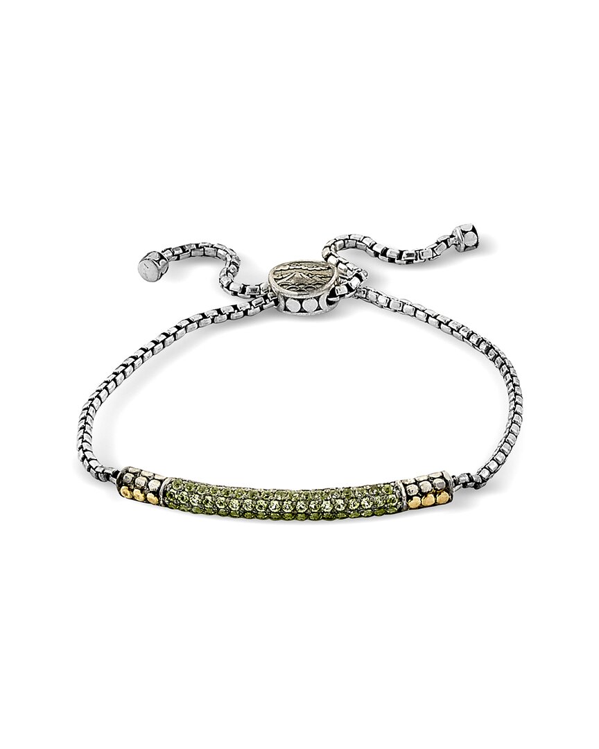 Samuel B. Silver & 18k 0.94 Ct. Tw. Peridot Bracelet In Metallic