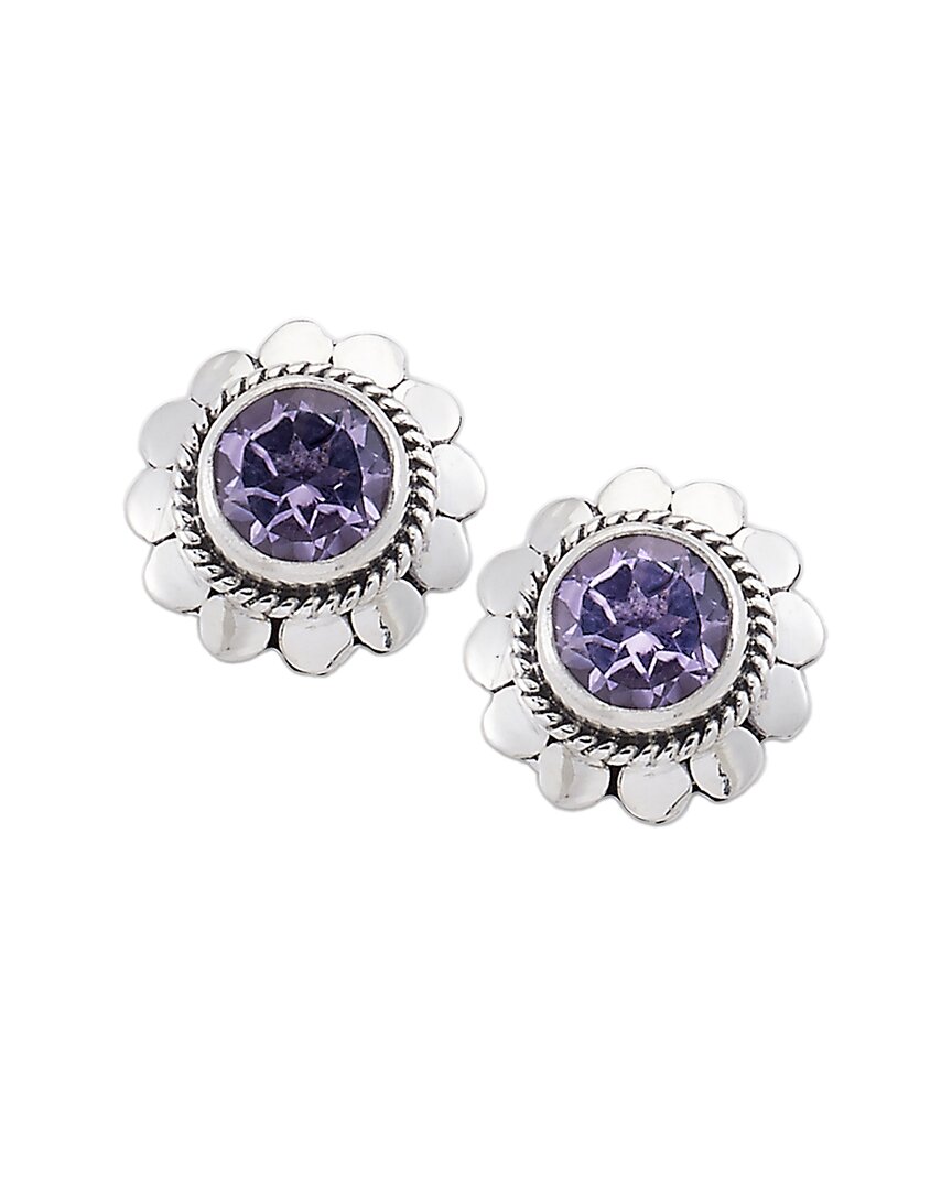Samuel B. Silver 0.84 Ct. Tw. Amethyst Earrings In Metallic