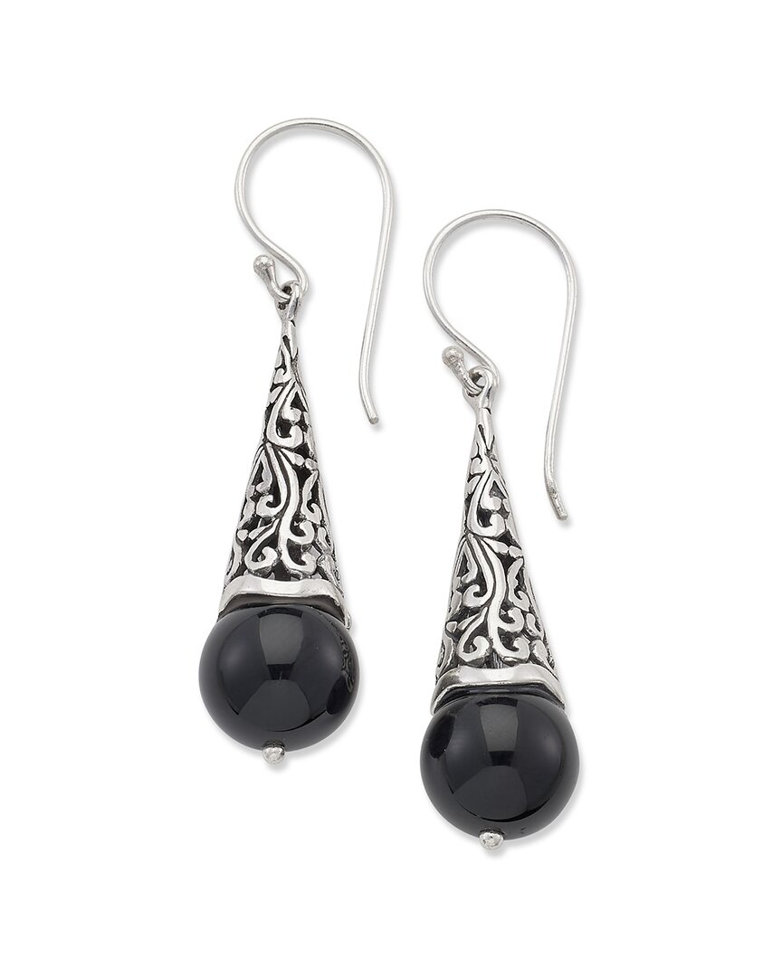 Samuel B. Silver 1.00 Ct. Tw. Onyx Earrings In Metallic
