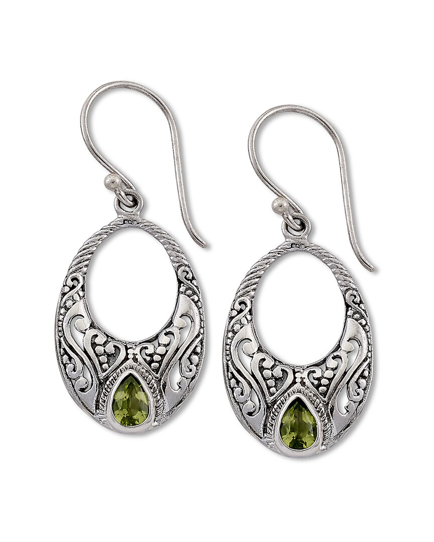 Samuel B. Silver 0.80 Ct. Tw. Peridot Earrings In Metallic
