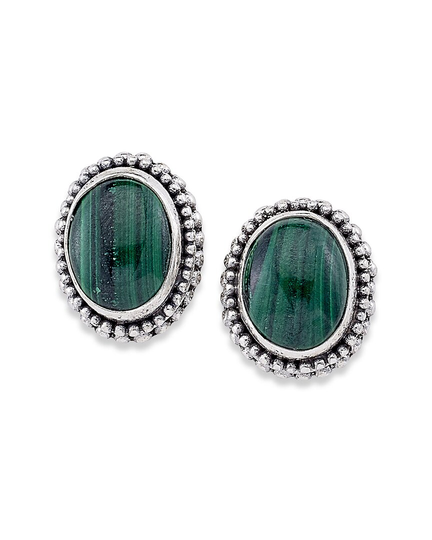 Samuel B. Silver Malachite Earrings In Green