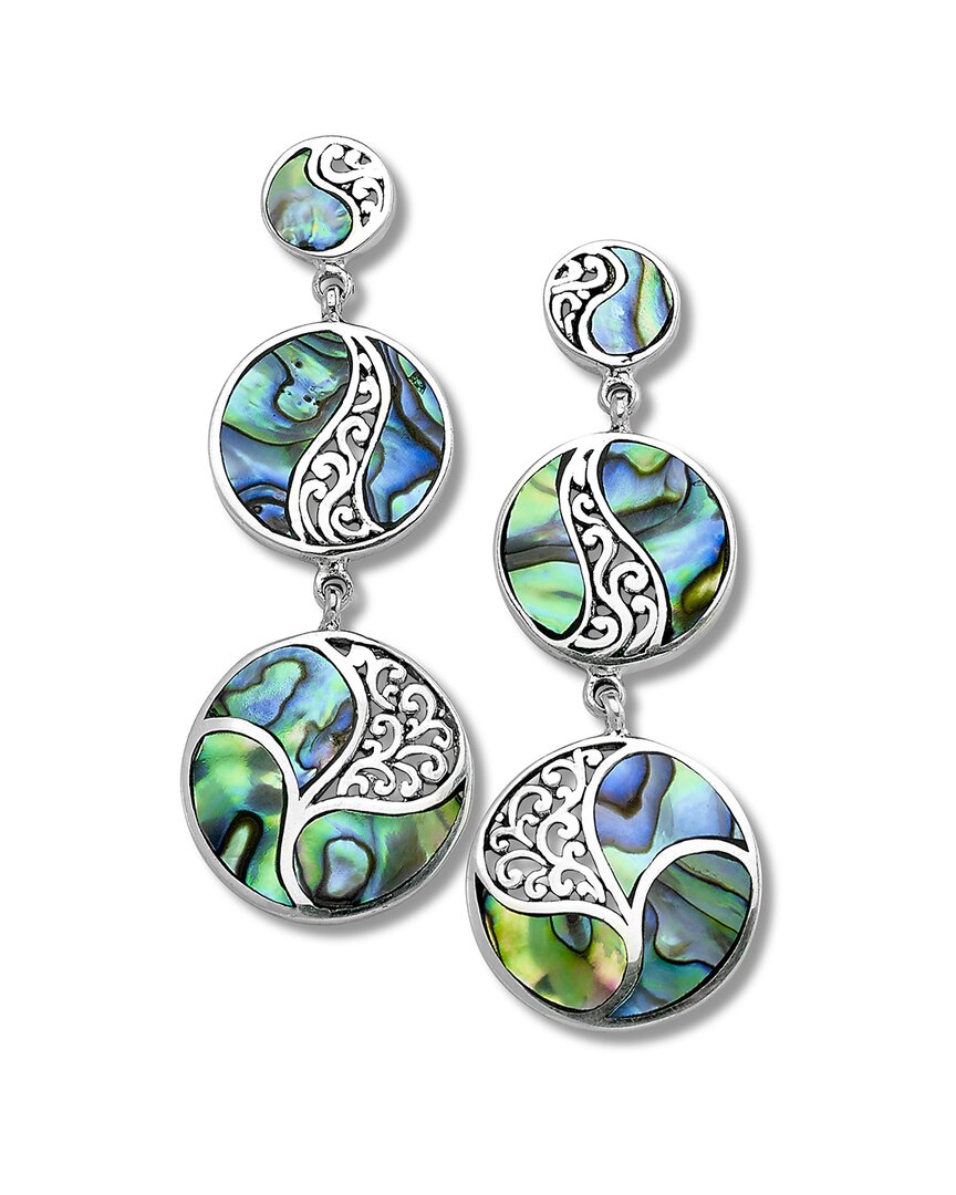Samuel B. Silver Abalone Earrings In Green