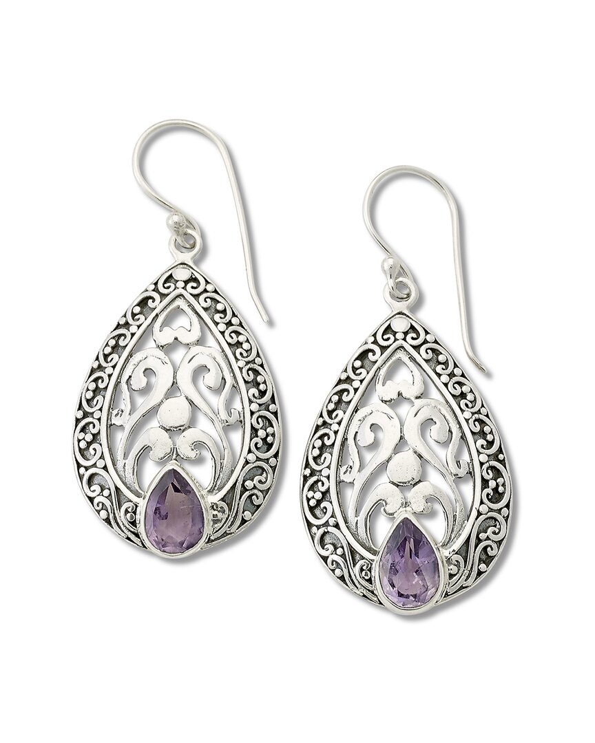 Samuel B. Silver 2.20 Ct. Tw. Amethyst Earrings In Metallic