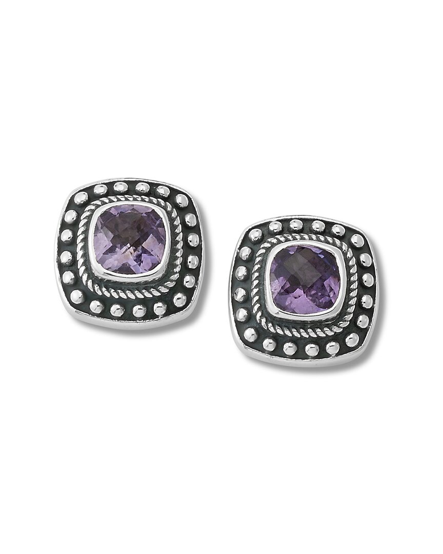 Samuel B. Silver 0.16 Ct. Tw. Amethyst Earrings In Metallic