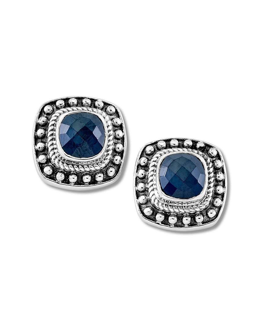 Samuel B. Silver 2.10 Ct. Tw. Onyx Earrings In Metallic