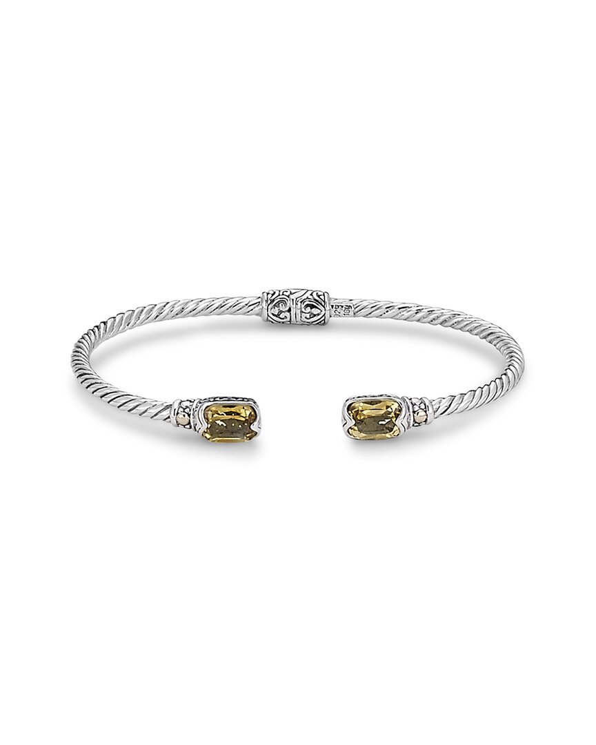 Samuel B. Silver & 18k 3.25 Ct. Tw. Citrine Bracelet In Metallic