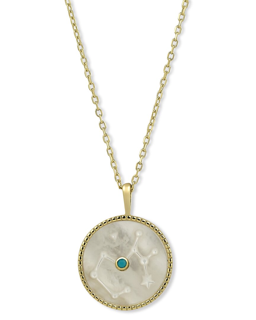 Samuel B. Silver & 18k 0.10 Ct. Tw. Turquoise & Pearl Necklace In Gold