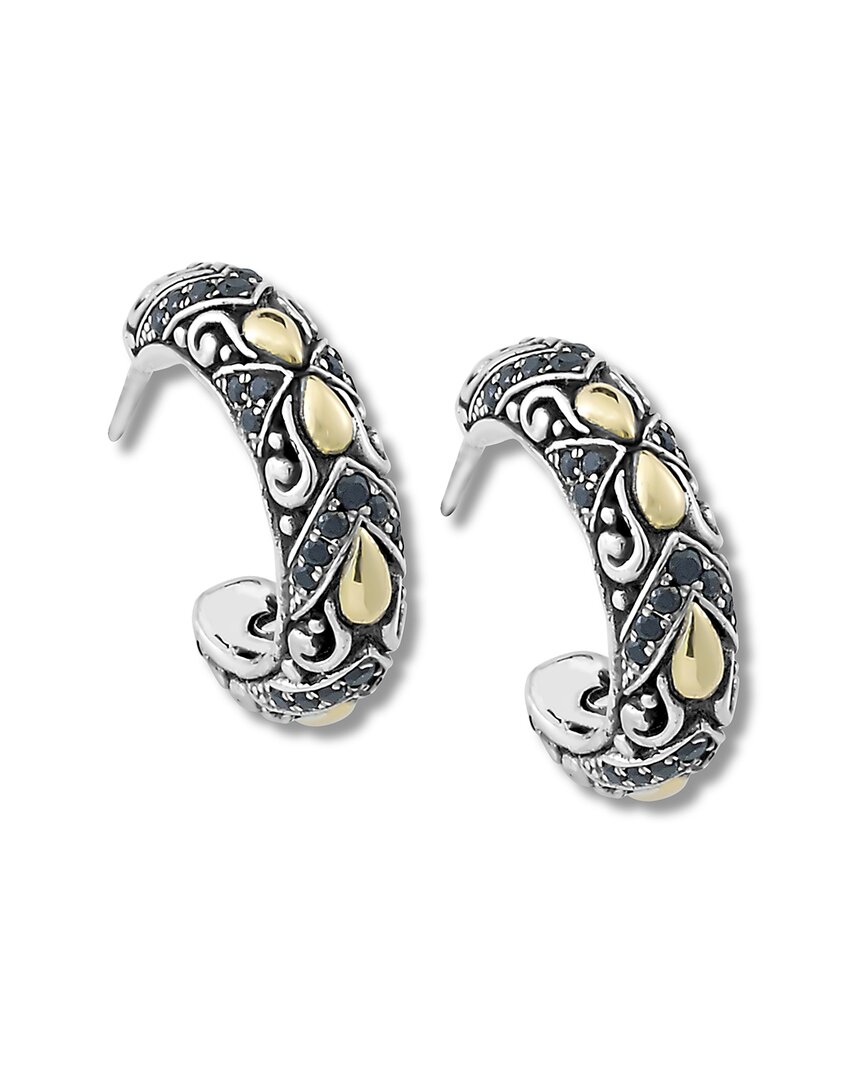 Samuel B. Silver & 18k 0.65 Ct. Tw. White Topaz Earrings In Metallic