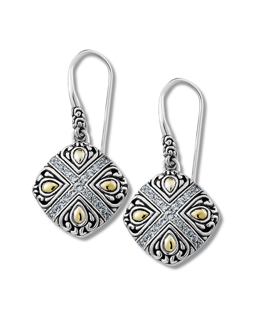 Samuel B. Silver & 18k 0.65 Ct. Tw. White Topaz Earrings In Metallic