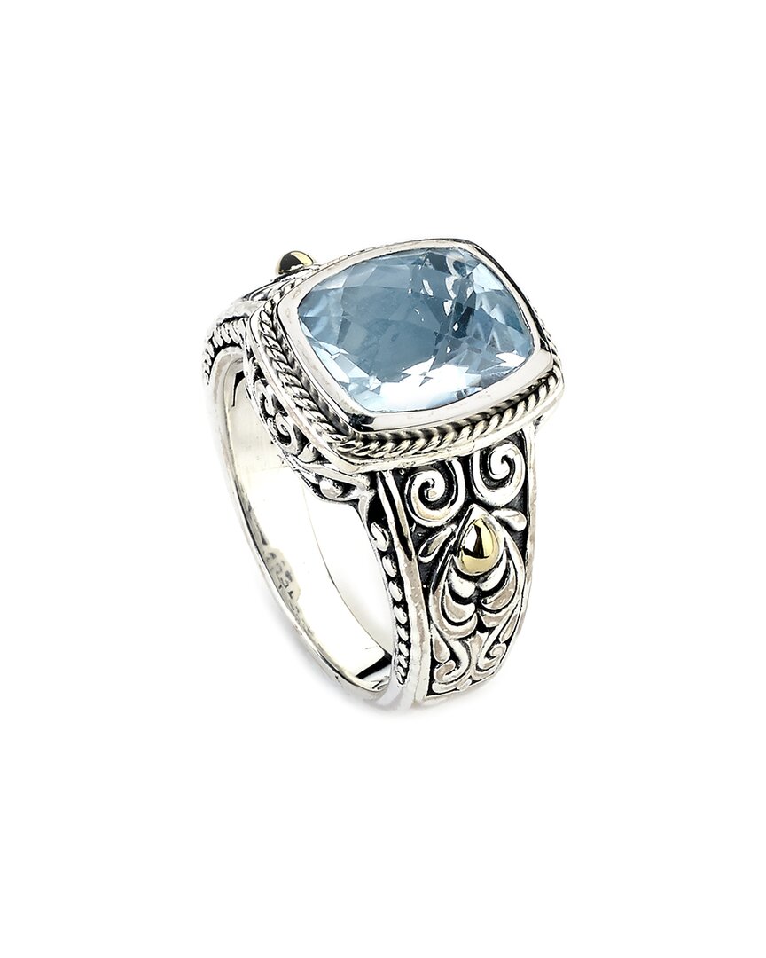 Samuel B. Silver & 18k 4.91 Ct. Tw. Blue Topaz Ring In Metallic