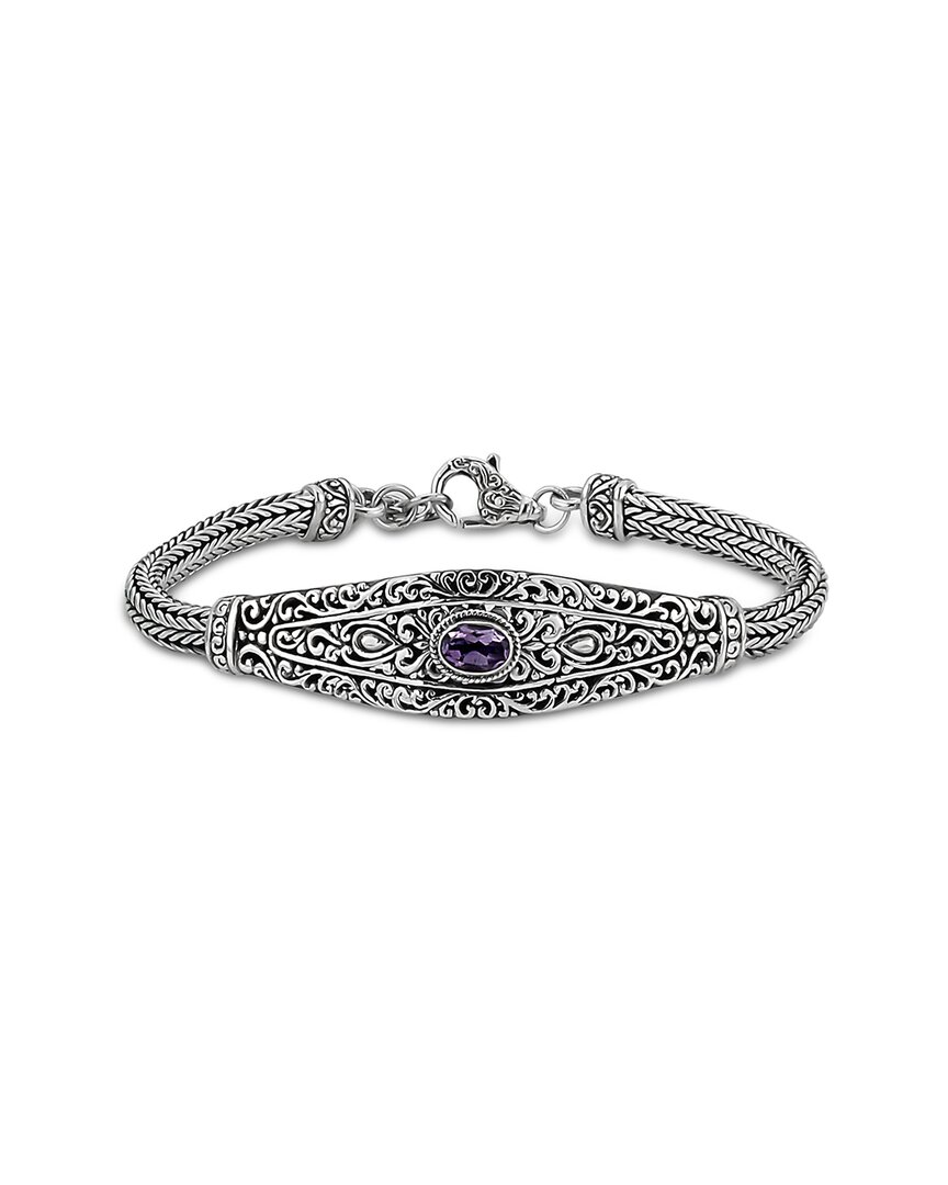 Samuel B. Silver 0.80 Ct. Tw. Amethyst Bracelet In Metallic