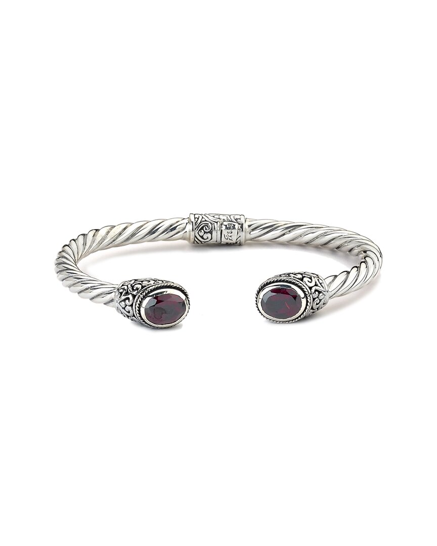 Samuel B. Silver 4.40 Ct. Tw. Garnet Bracelet In Silver