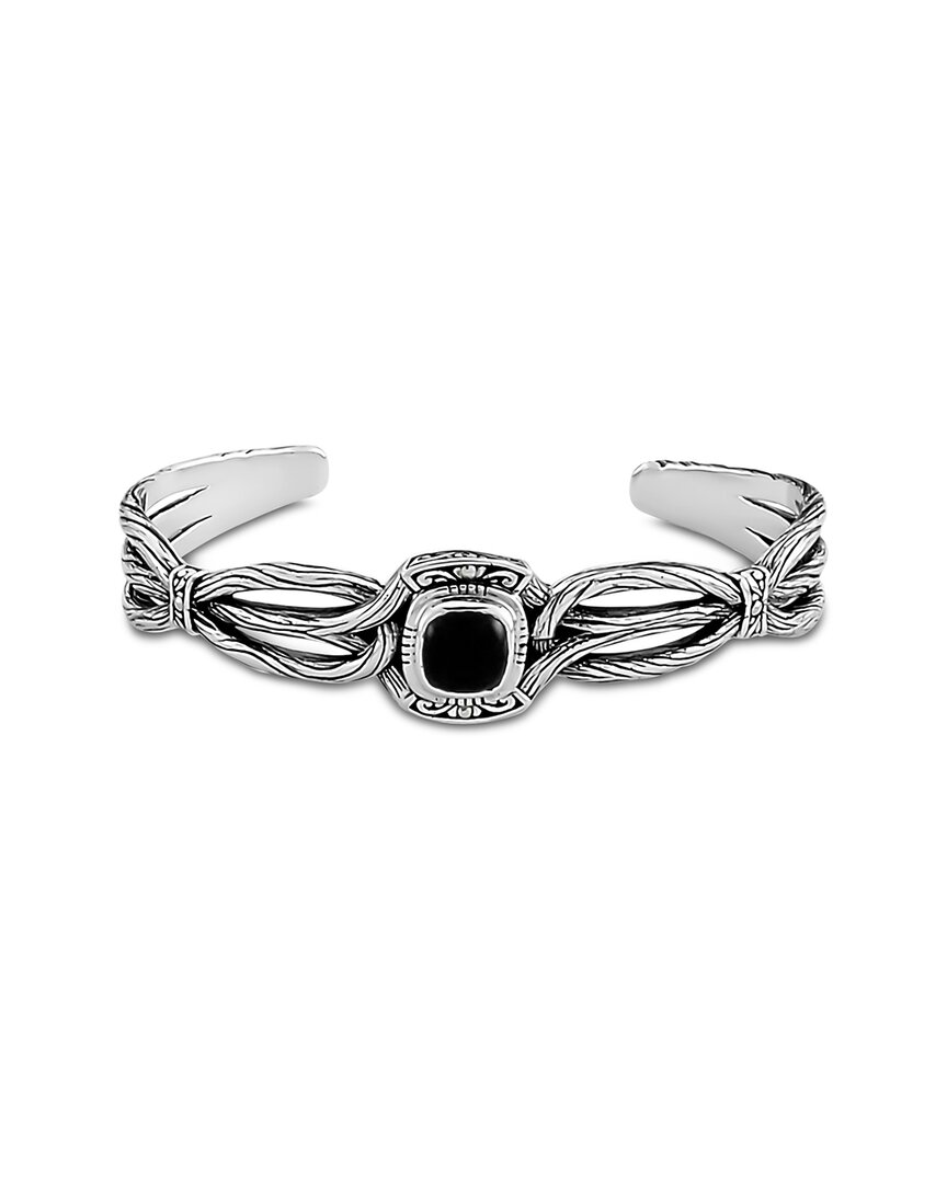 Samuel B. Silver & 18k 2.00 Ct. Tw. Onyx Bracelet In Metallic