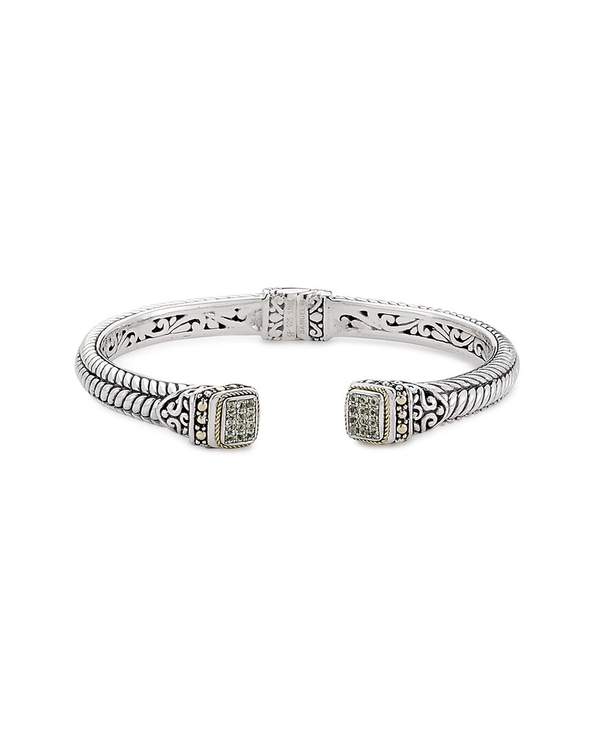 Samuel B. Silver & 18k 0.43 Ct. Tw. Peridot Bracelet In Metallic