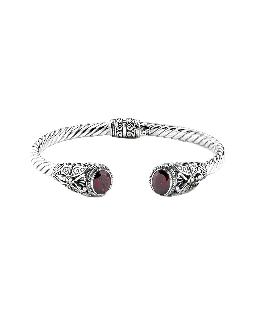 Samuel B. Semiprecious Stone Textured Frog Bangle Bracelet In Metallic