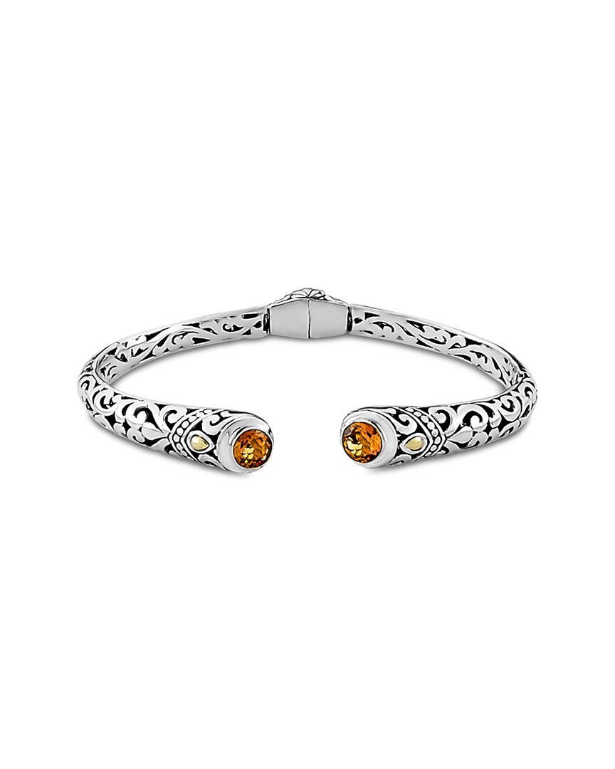 Samuel B. Silver & 18k 1.80 Ct. Tw. Citrine Bracelet In Silver