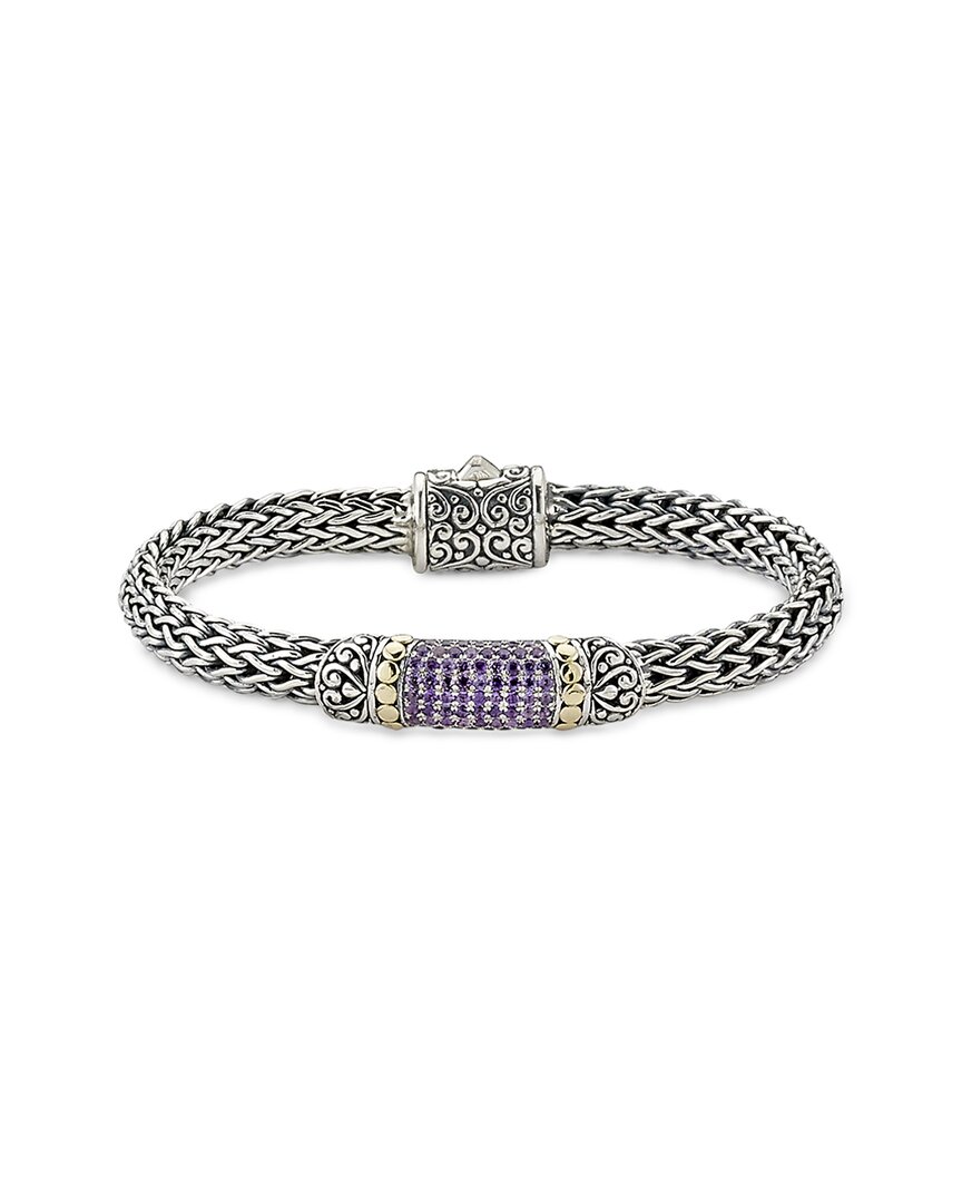 Samuel B. Silver & 18k 1.00 Ct. Tw. Amethyst Bracelet In Metallic