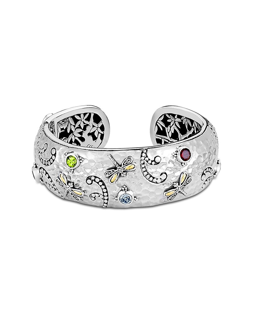 Samuel B. Silver & 18k 3.30 Ct. Tw. Gemstone Bracelet In Metallic