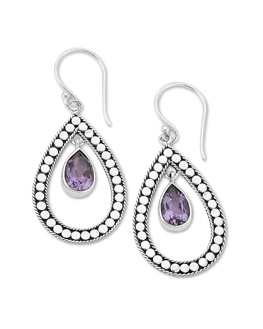 Samuel B. Ss Pear Shape Open Design Amethyst Earrings