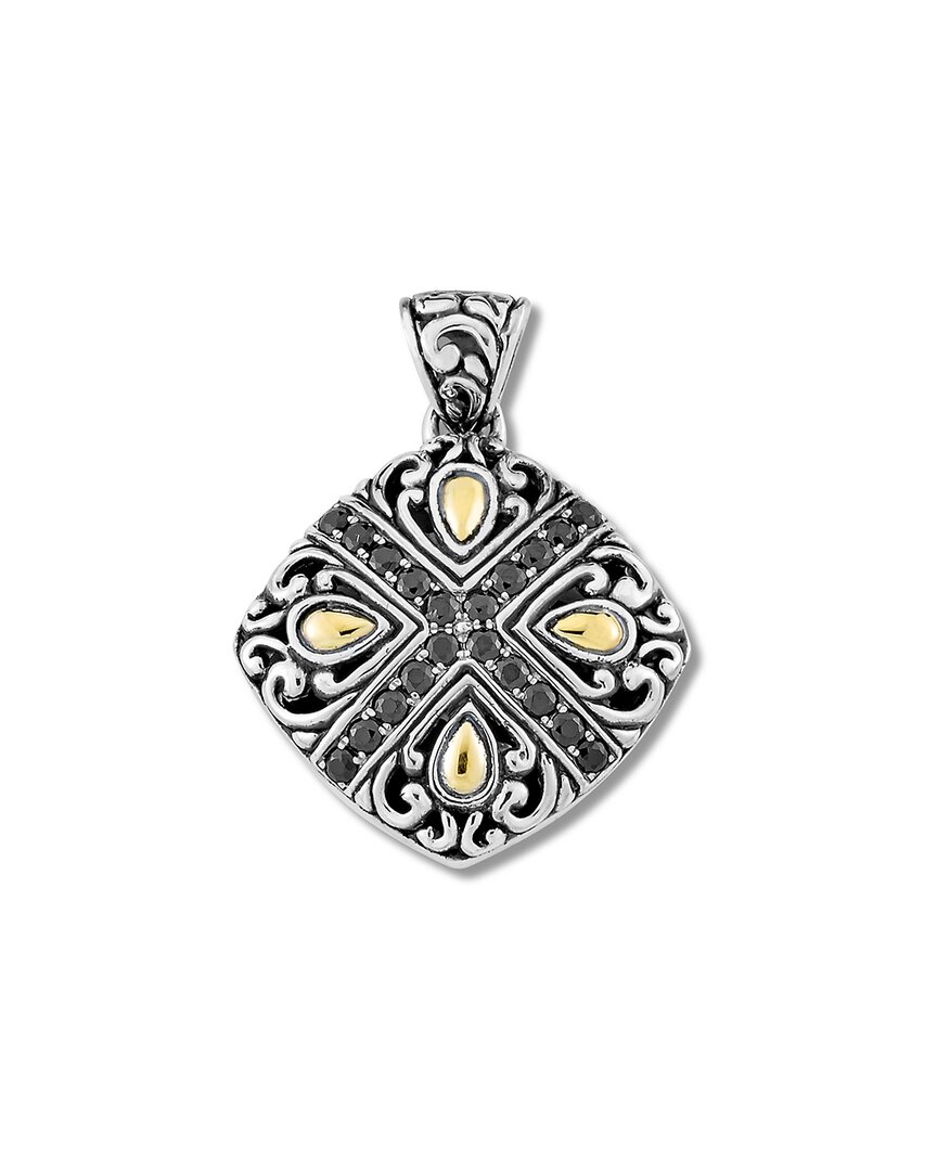 Samuel B. Silver 0.80 Ct. Tw. Black Spinel Simbolon Pendant In Metallic