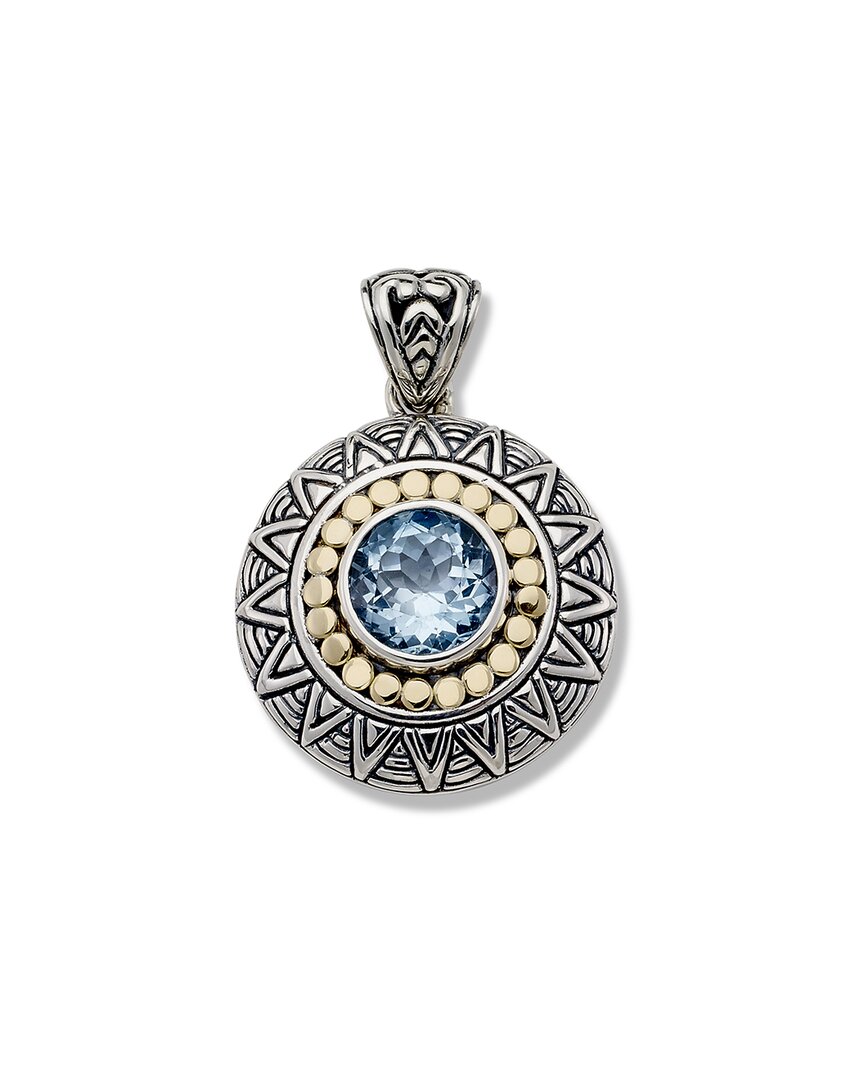 Samuel B. Silver 4.50 Ct. Tw. Blue Topaz Tribe Pendant In Metallic