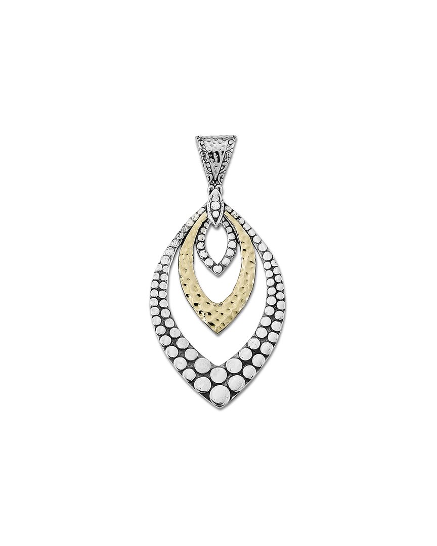 Samuel B. Ss/18k Beaded Marquise Shape Pendant