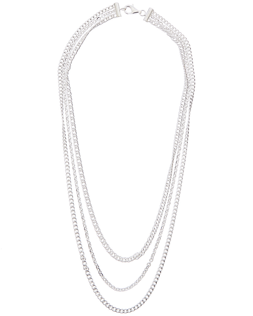 Italian Silver 3-layer Multilink Necklace