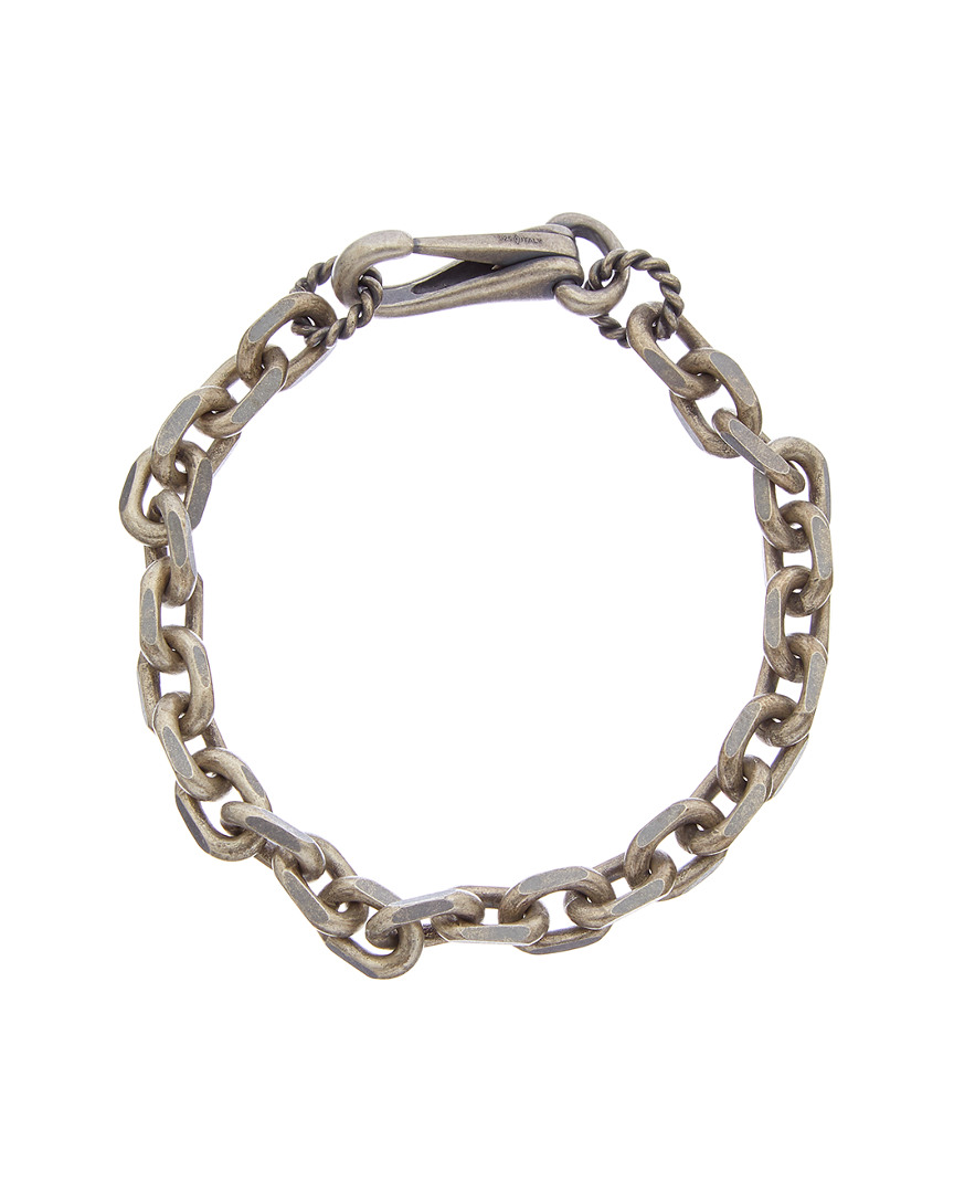 Italian Silver Flat Oval Link Bracelet