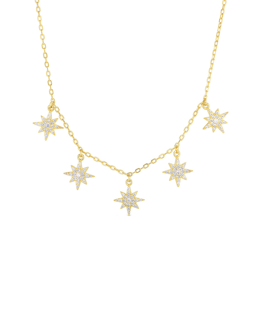 Sphera Milano 14k Over Silver Cz Starburst Necklace