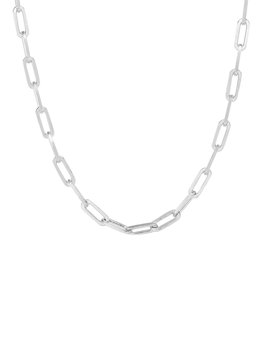 Sphera Milano 14k Over Silver Paperclip Chain Necklace