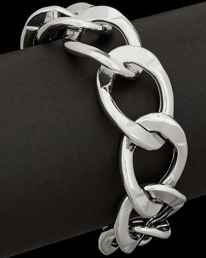 Italian Silver Bold Curb Link Bracelet In Silver