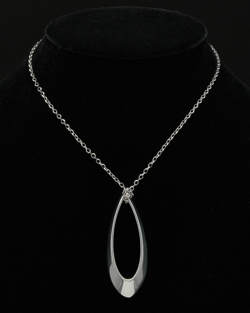 Italian Silver Marquise Necklace In Silver