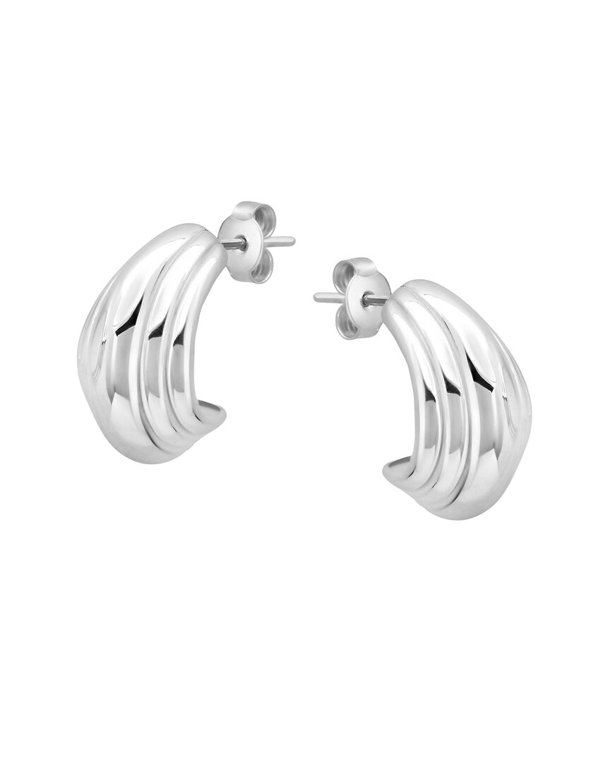 Maxcolor Silver Dangle Earrings In Silver