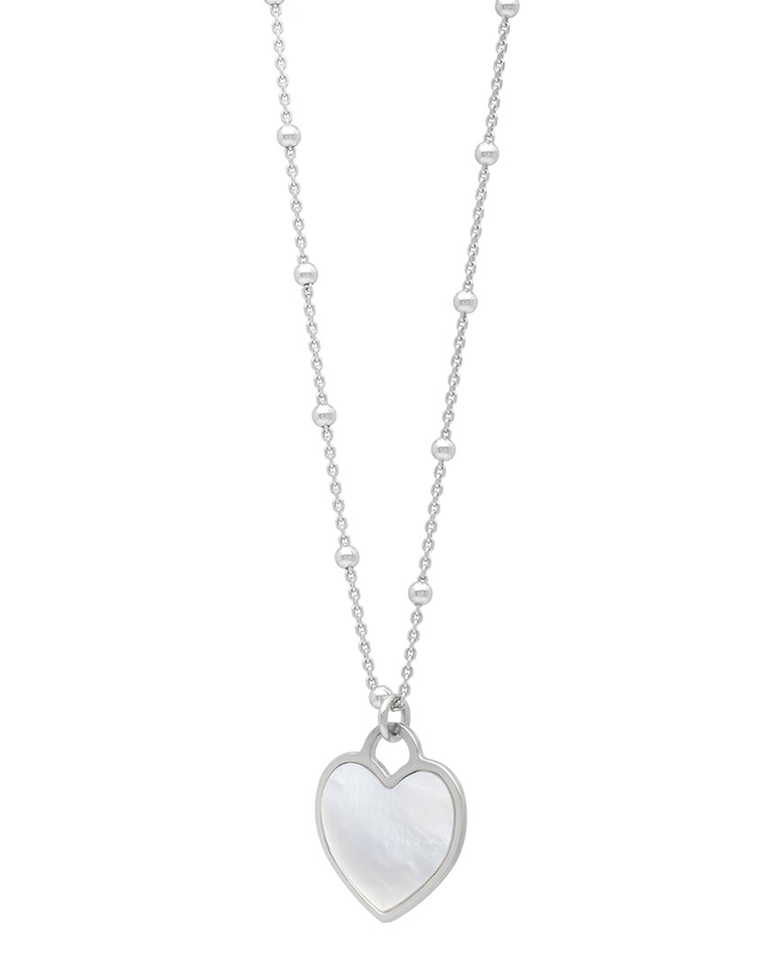 Shop Italian Silver Pearl Heart Necklace