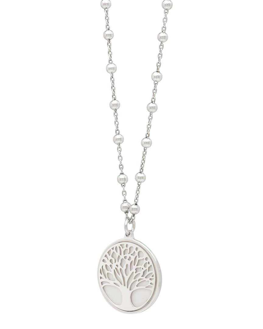 Italian Silver Pearl Tree Of Life Necklace