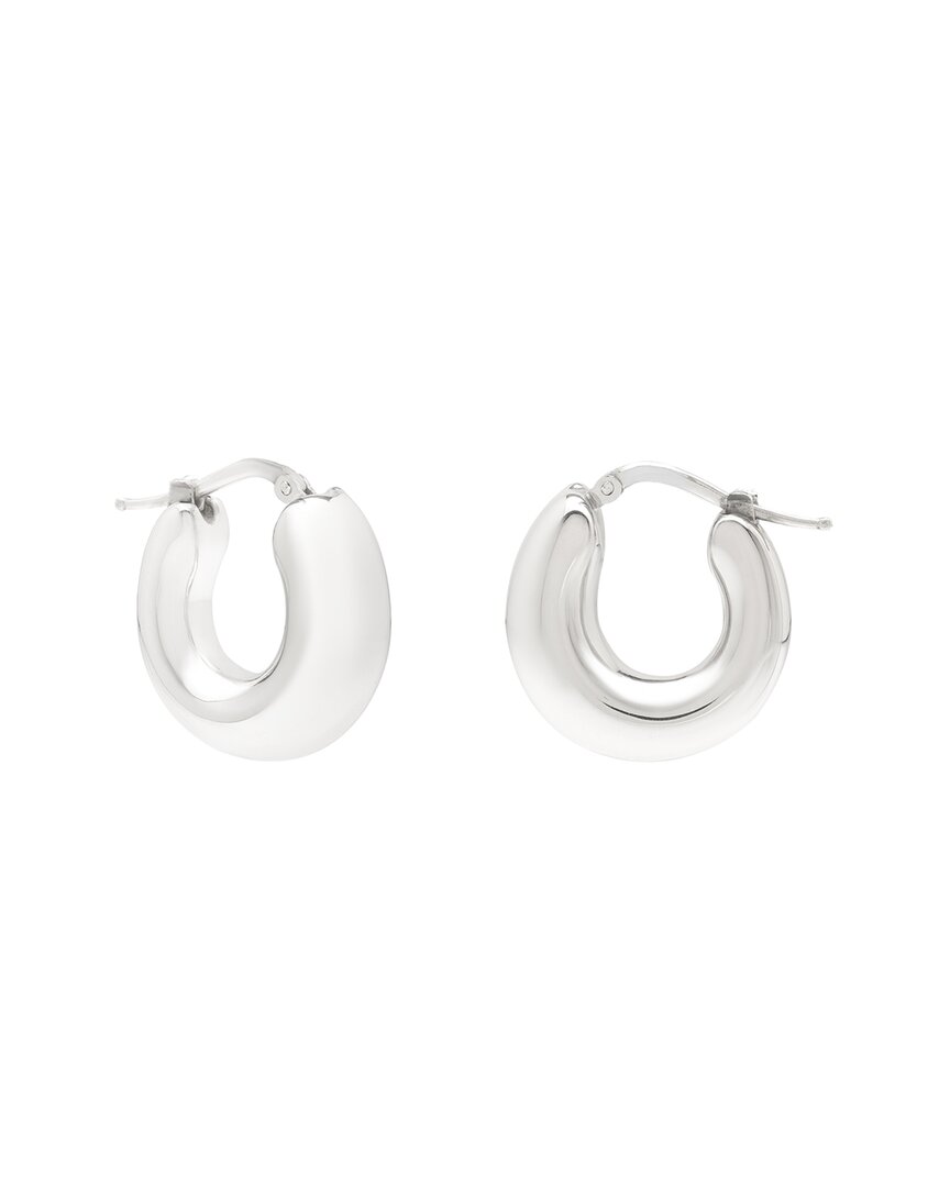 Italian Silver Sculpted Hoops
