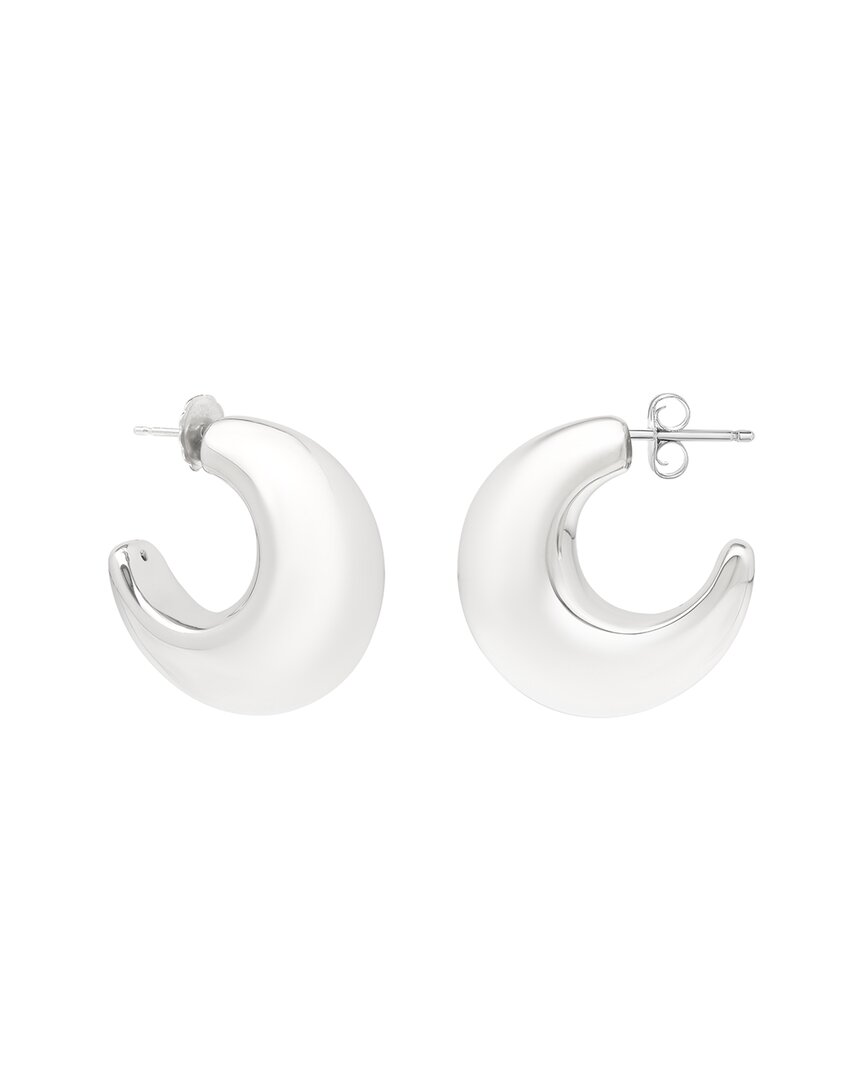 Shop Italian Silver Half Moon Puffed Earrings