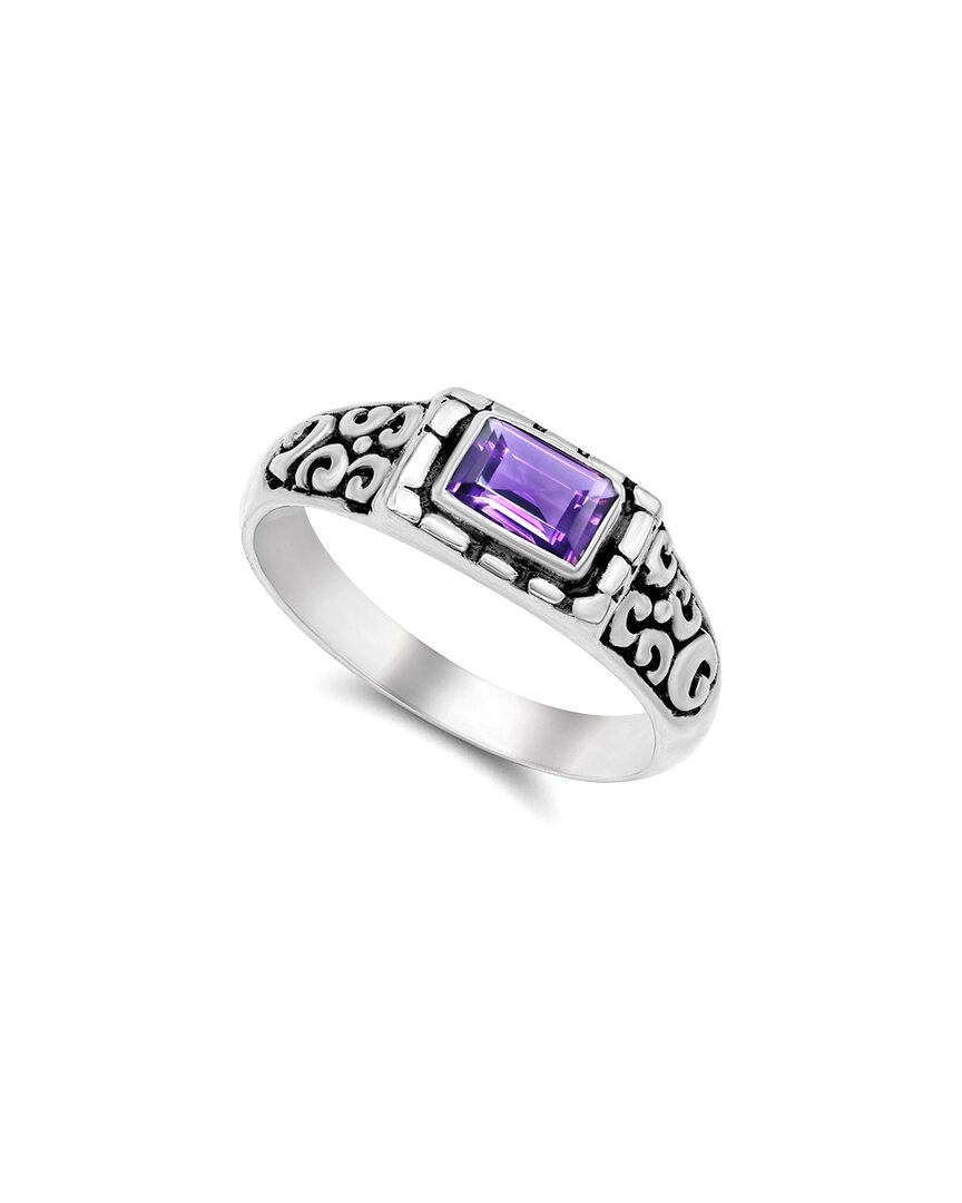 Samuel B. Silver 1.00 Ct. Tw. Amethyst Rectangle Ring