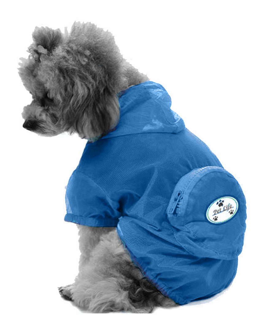 Shop Pet Life The Ultimate Waterproof Thunder Paw Adjustable Zippered Folding Travel Dog Raincoat