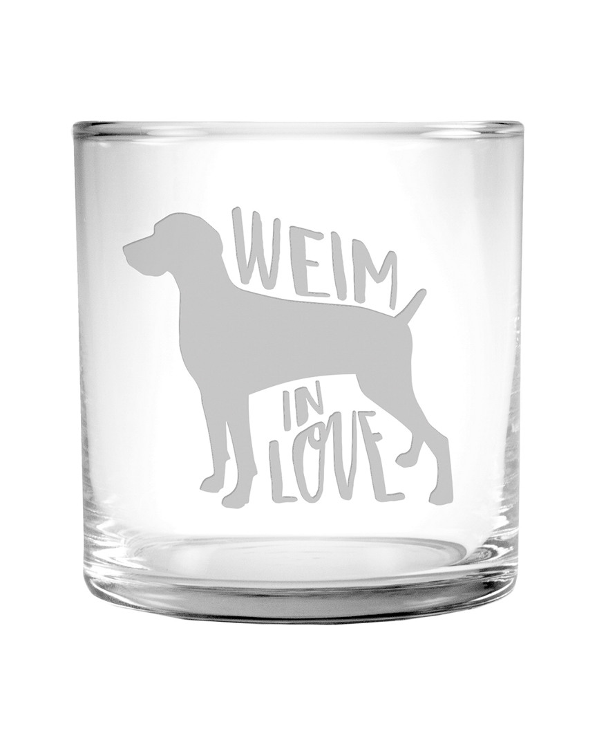 Susquehanna Glass 11 Weim In Love Slim Rocks Glass 5oz