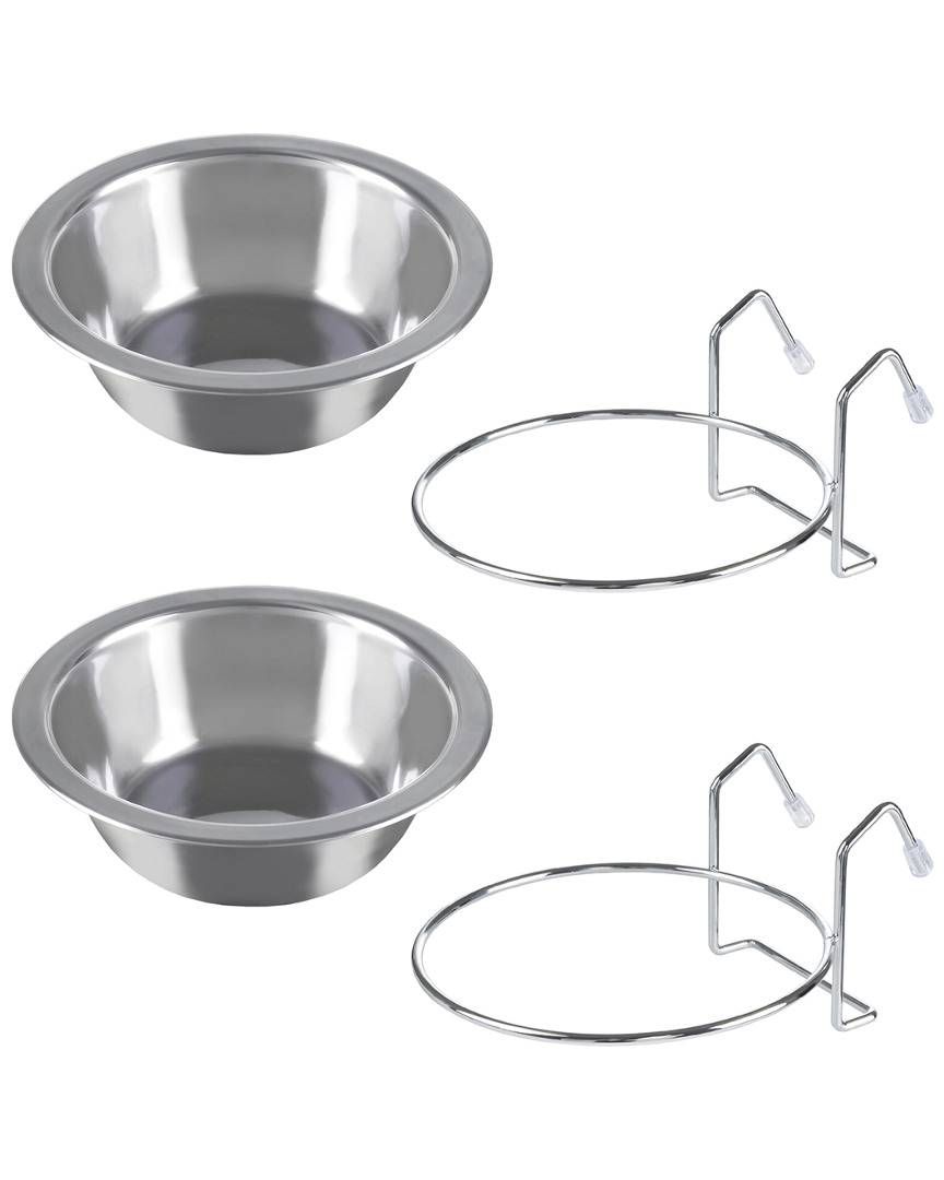 Petmaker Stainless Steel Hanging Pet Bowls For Dogs And Cats